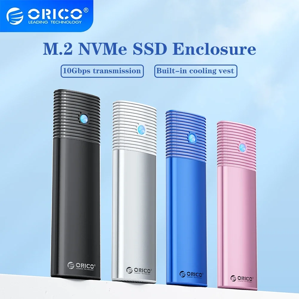 ORICO-carcasa de Ssd Nmve M2, caja de SSD NVMe 10gbps PCIe, herramienta de disco SSD M.2 NVMe NGFF SATA, carcasa de SSD gratis, disipador de calor de Metal incorporado - imagen 2