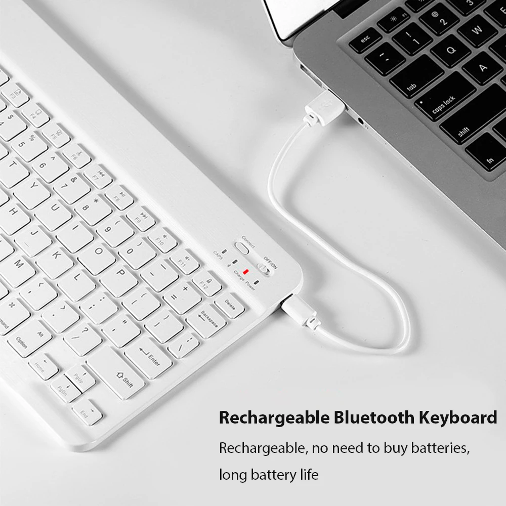 Teclado inalámbrico Bluetooth Universal para teléfono móvil, tableta, teclado y ratón, Mini teclado Bluetooth, accesorios para teclado Ipad - imagen 4