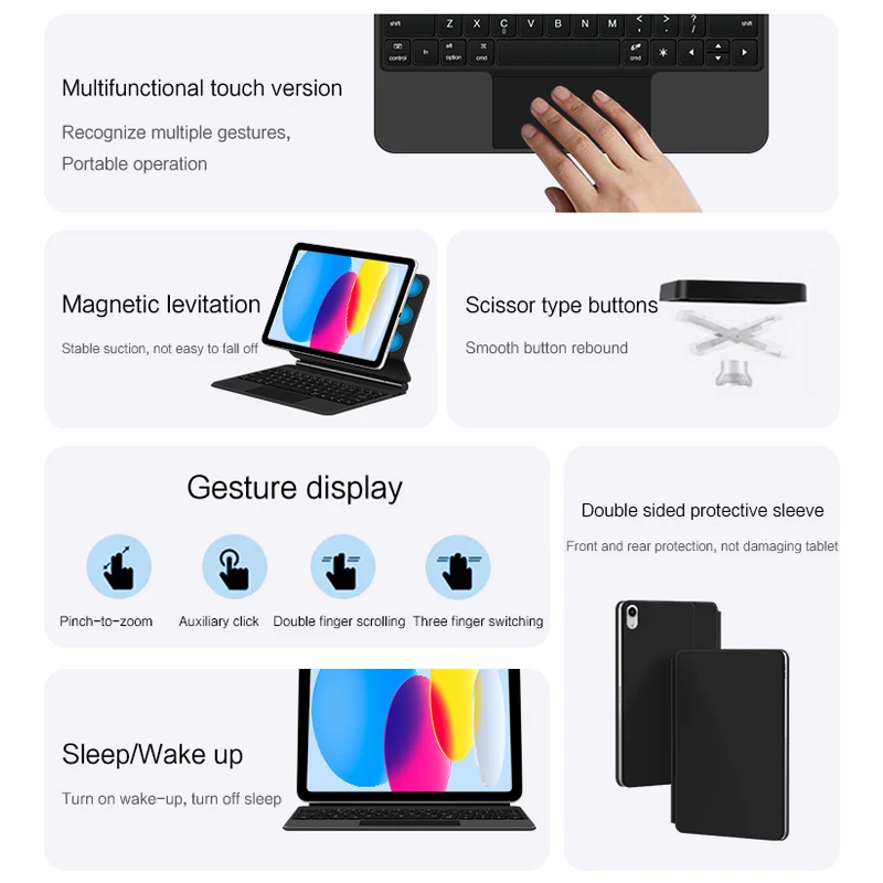 Teclado Magico iPad 11a Gen - Funda Folio Magnetica 2025 Bluetooth - imagen 3