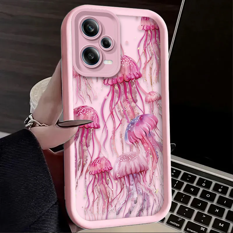 Funda blanda oceánica de medusas coloridas para Xiaomi Redmi Note 11 12 13 Pro Plus 4G 5G 10S 11S 9S 12S 10 9 Redmi 12C 14C 13C A3 12 - imagen 5