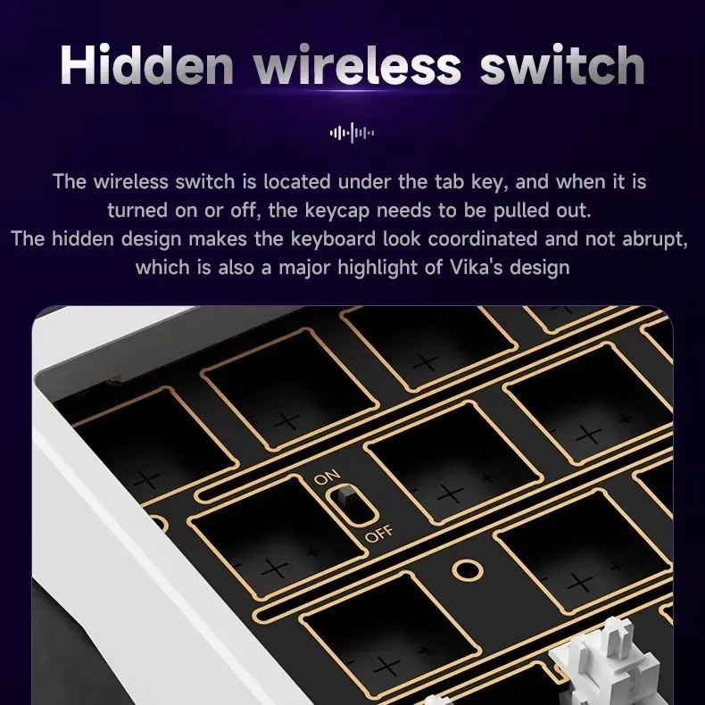 Weikav Nut65 Kit de teclado mecánico de aluminio Estructura de junta de triple modo 65% VIA compatible con oficina de juegos - imagen 3