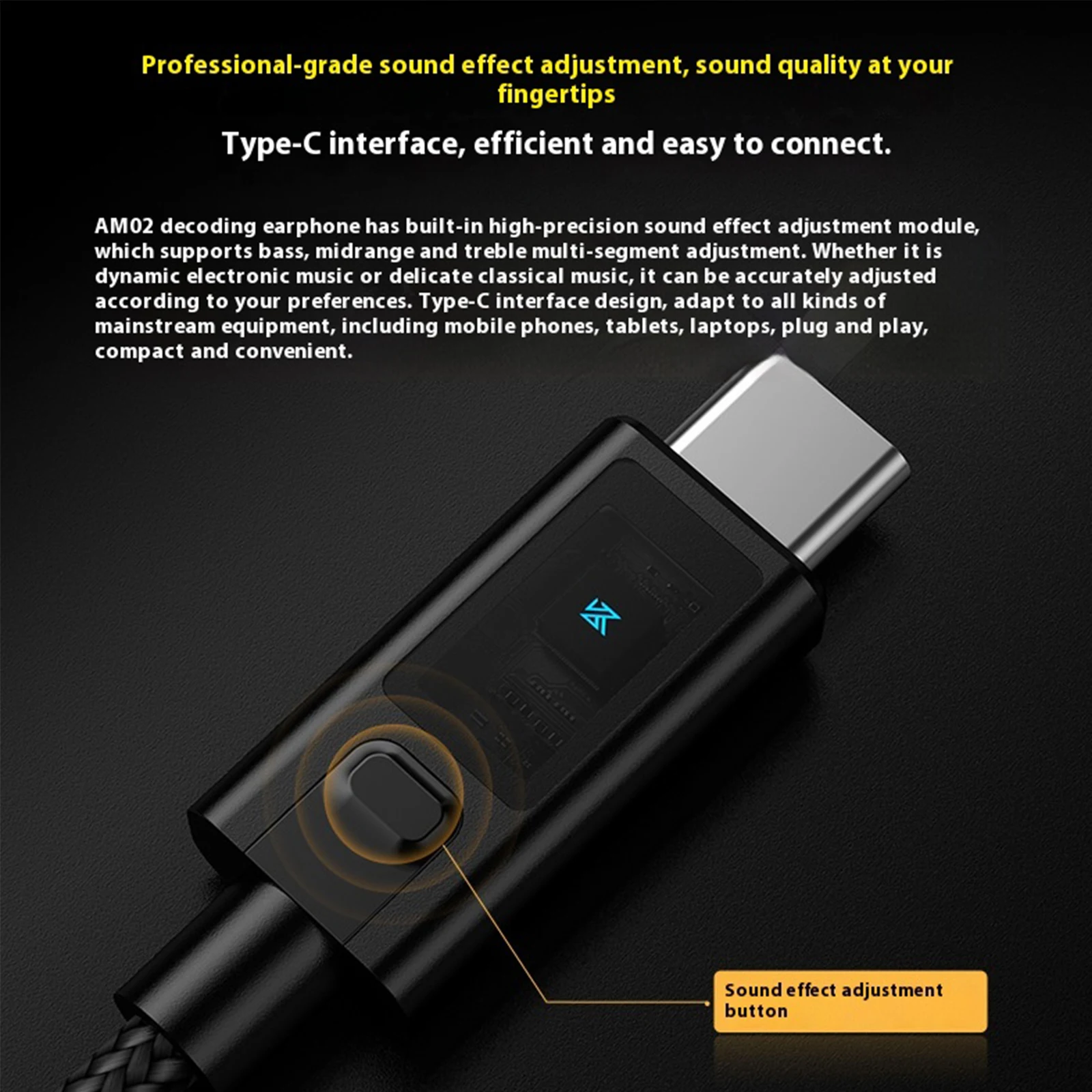 Decodificador Digital portátil, auriculares de sintonización EQ profesionales de 4 etapas, adaptador de Audio, Cable adaptador de auriculares para adaptador de amplificador de ordenador portátil - imagen 2