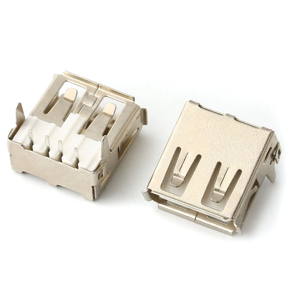 Conector USB tipo A de 1 A 5 piezas, conector hembra de soldadura, conector PCB tipo B, Parche de inserción recta Horizontal de 90 grados - imagen 3