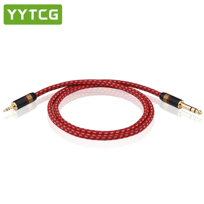YYTCG-Cable de Audio auxiliar estéreo de alta calidad, 3,5mm a 6,35mm, macho, para micrófono, altavoz, amplificador, consola de mezcla, 1m, 2m, 3m, 5m - imagen 2