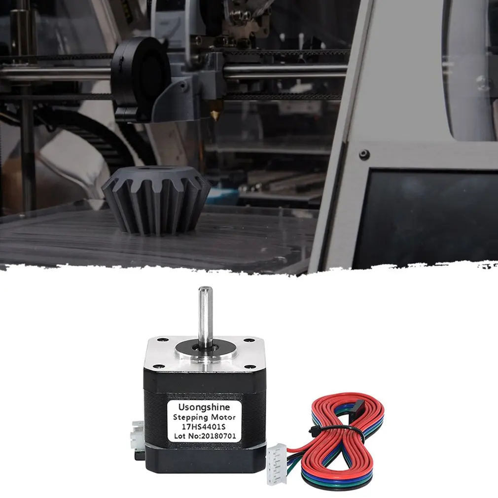 Motor paso a paso Nema17 de 4 conductores, 42 motores, extrusora, relación 5,18:1, caja de cambios planetaria 17HS4401S, envío directo - imagen 2
