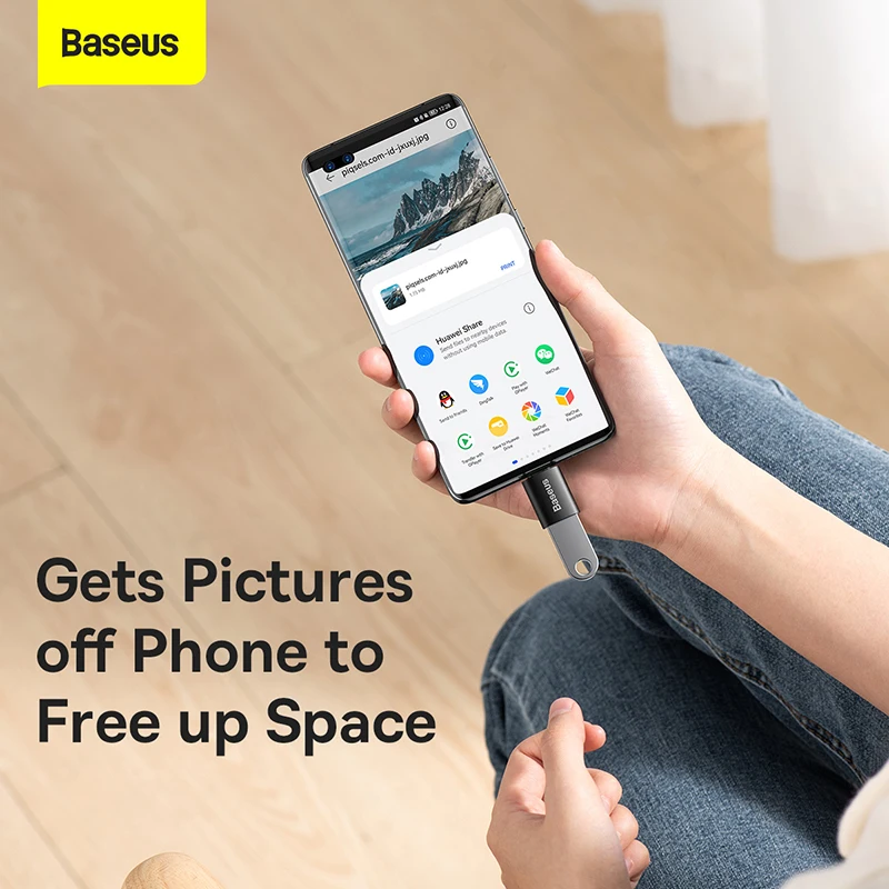 Adaptador Baseus USB-C a USB-A – 10Gbps OTG - imagen 4