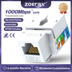 ZoeRax Conector Keystone Cat6 90 Grados Punch Down