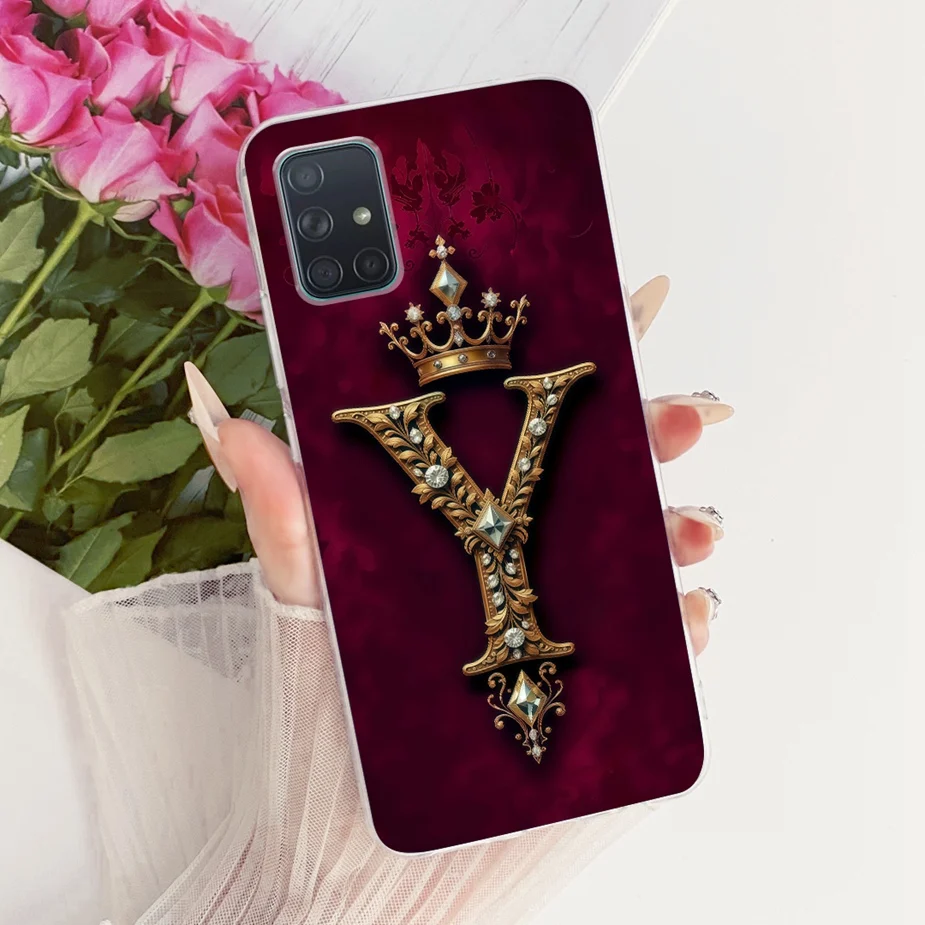Para Samsung Galaxy A51 4G funda SM-A515F Linda corona letras cubierta suave funda de teléfono delgada para Samsung A31 A41 A51 A71 4G Fundas bolsas - imagen 2