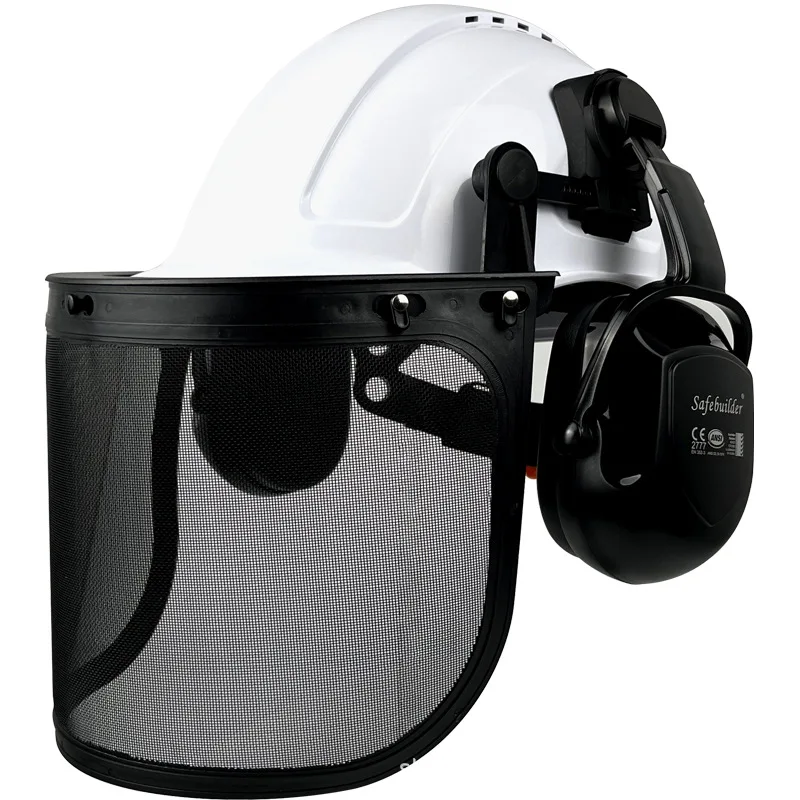 Casco protector Casco de seguridad multifuncional Malla de acero Protección facial Equipo de protección para cortacésped Casco forestal CE - imagen 5