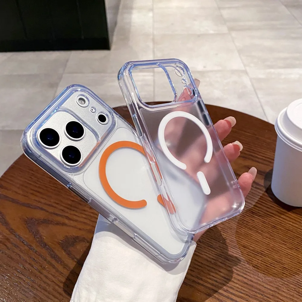 Para Apple iphone 17 Pro Max funda dura transparente magnética Magsafe funda protectora trasera para iphone Air 17Pro carcasa de teléfono - imagen 2