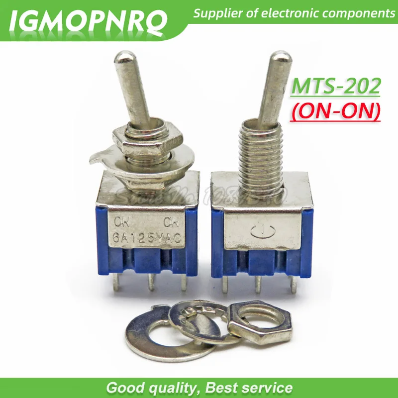 Interruptor DPDT de 10 piezas, miniinterruptor de 6 pines de encendido y apagado, 6A, 125V CA, 31x13x12mm para luces de conmutación, motores IGMOPNRQ