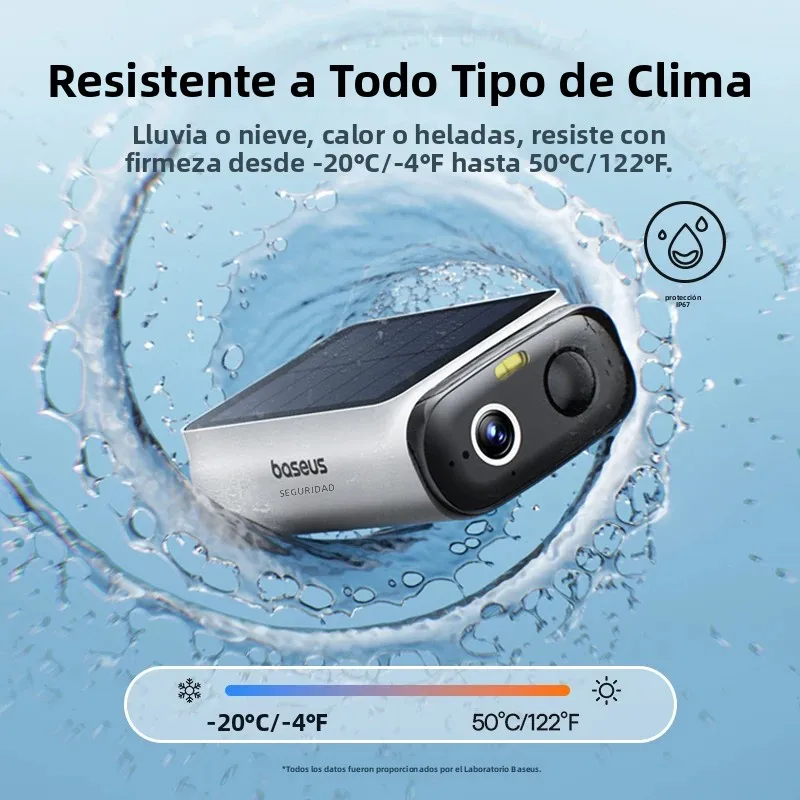 Baseus Security S1 Lite Cámara inalámbrica para exteriores Cámara de seguridad solar de 4 cámaras Claridad 2K con alimentación 135 ° Cámara Wifi FOV IP67 512GB - imagen 5