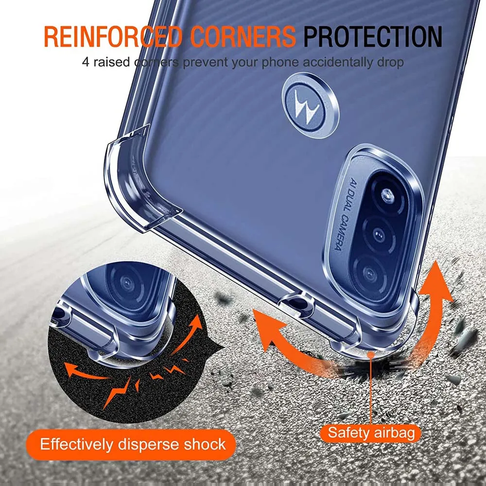 Funda transparente con bolsa de aire de 1,5 MM de espesor para Motorola Moto E20 E30 E40 E22 E22i E32 E32s E6 Play E6s E7 Plus E13 E14 E7Power - imagen 2