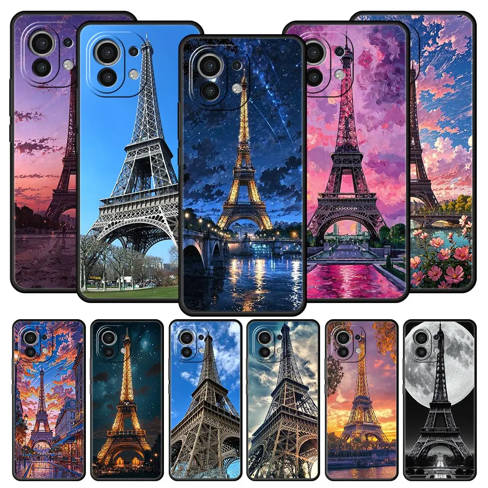 Paraguas rojo Torre Eiffel funda de teléfono para Xiaomi Mi 17 15T 15 14 14T 13T 12T Pro 12 13 Lite 5G 11T Poco X6 X7 X5 Pro funda suave