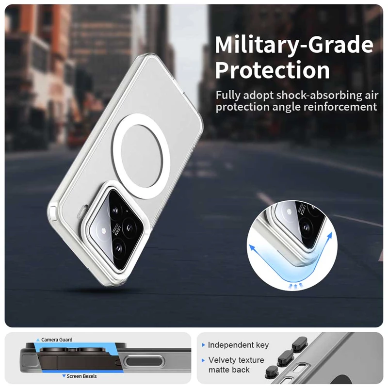 Para Xiaomi 15 funda Xiaomi Mi 15 Capa nueva a prueba de golpes transparente teléfono parachoques Color magnético mate claro Fundas Xiaomi 15 - imagen 3