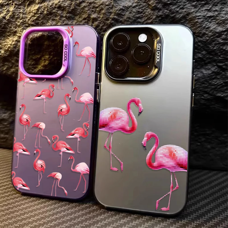 Funda con patrón de flamenco animal para Samsung Galaxy S23 S24 S25 S22 Ultra S21 Plus FE A56 A36 A26 5G A16 A06 4G Note 20 contraportada