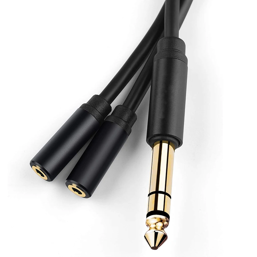 Adaptador de Audio auxiliar Jack de 6,5mm a 3,5mm, 6,35mm, 1/4 TRS a Cable de extensión estéreo Dual de 3,5mm para amplificador, mezclador de auriculares y altavoz - imagen 2