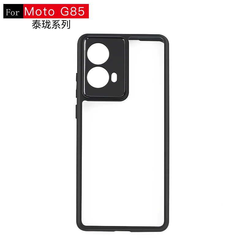 Funda para Moto G85, carcasa transparente a prueba de golpes, marco negro - imagen 3