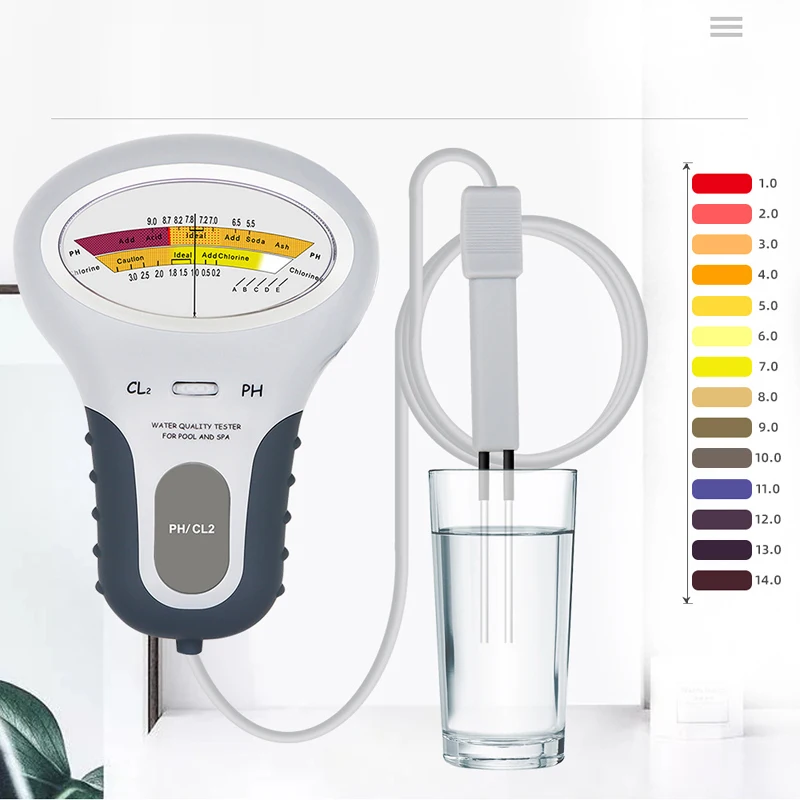 Monitor de PH para piscina de cloro 2 en 1, medidor de acuario, nivel CL2, medidor de PH Digital portátil, instrumentos de calidad del agua - imagen 3