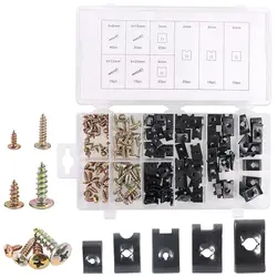 Kit tornillos y clips en U para automóvil: parachoques y salpicadero