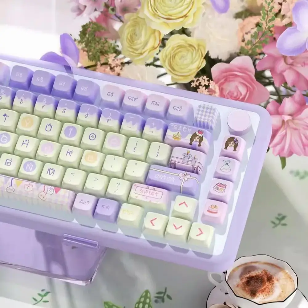 Juego de teclas de feliz cumpleaños, 158 teclas, perfil MDA, teclas de sublimación de tinte PBT para teclado mecánico Cherry MX Switch - imagen 3