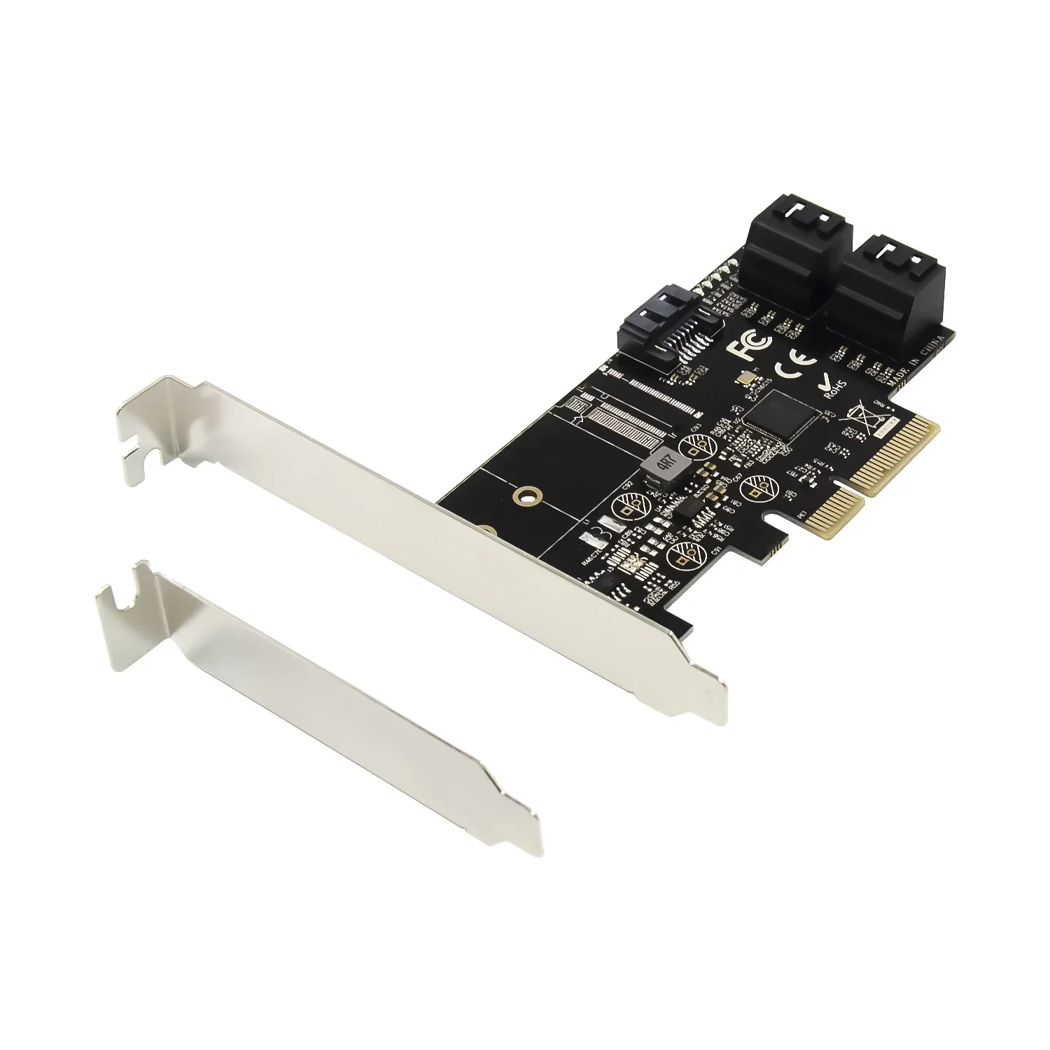 Adaptador SATA a PCIE 5 puertos PCI Express X4 X8 X16 a SATA 3,0 tarjeta de expansión de velocidad de 6 Gbp Cable de datos SATA 3,0 - imagen 2