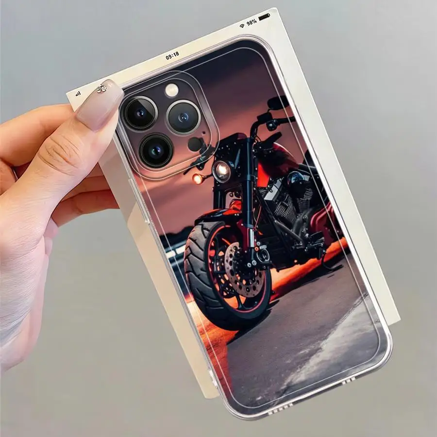 Guapo arte de motocicleta funda suave para Apple iPhone 7 8 SE 16e 13 12 11 Pro Max XR 15 14 16 Plus XS - imagen 2