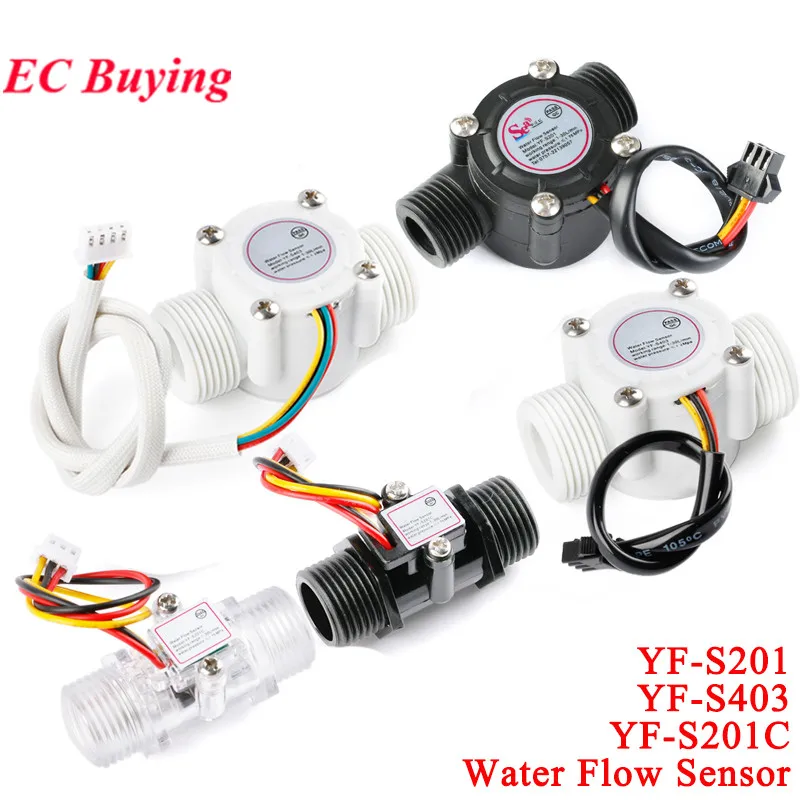 Sensor de flujo de agua 3Y, medidor de flujo, interruptor de flujo Hall, 4/6 puntos, G1/2/3/4, Control de agua 1-30L/min, 1,75MPa, 2.0MPa, YF-S201 S403 S201C