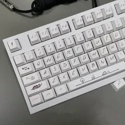Teclas PBT perfil cereza graffiti blanco para teclado mecánico MX