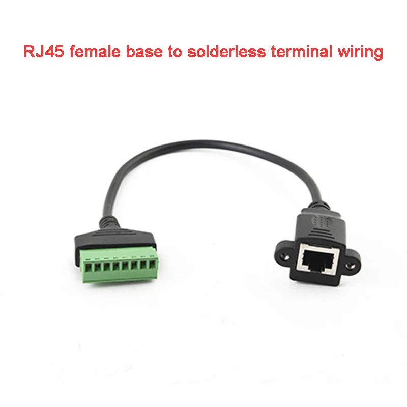 RJ45 Ethernet macho a 8 pines AV Terminal tornillo adaptador convertidor bloque enchufe Cable para cámara CCTV DVR - imagen 4