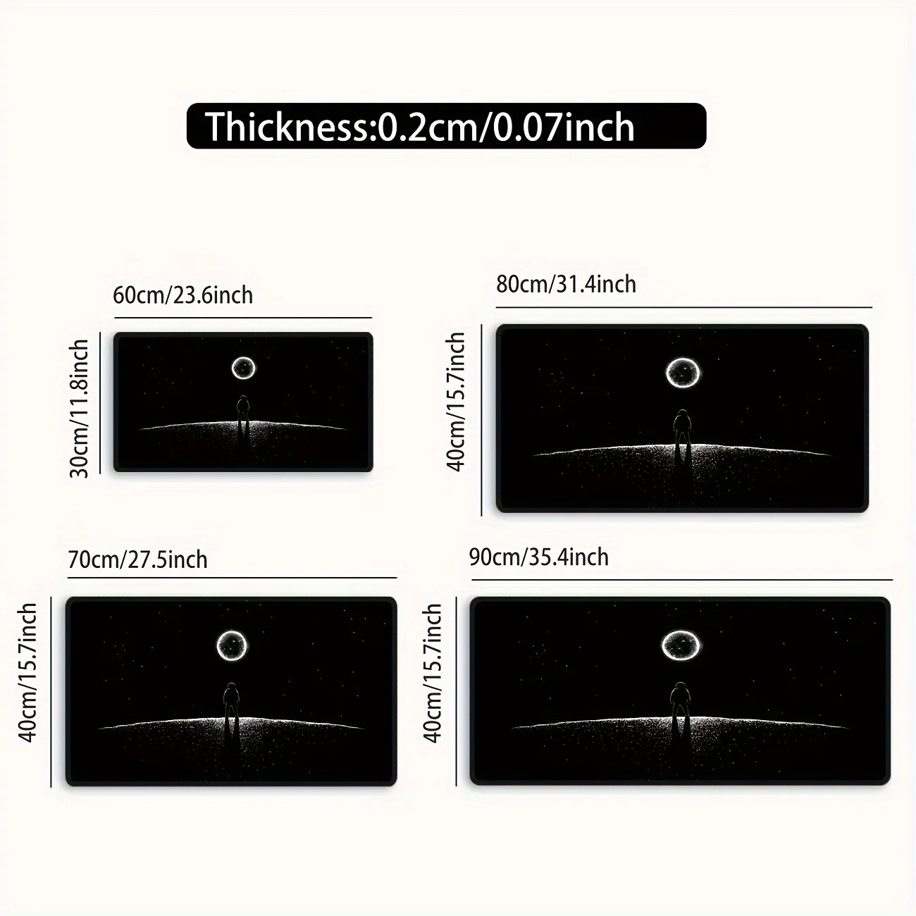 Alfombrilla de ratón de juego Astronaut Moon, alfombrilla de escritorio de goma antideslizante, regalo de oficina, accesorios de escritorio para reproductor de juegos, alfombrilla para teclado - imagen 4