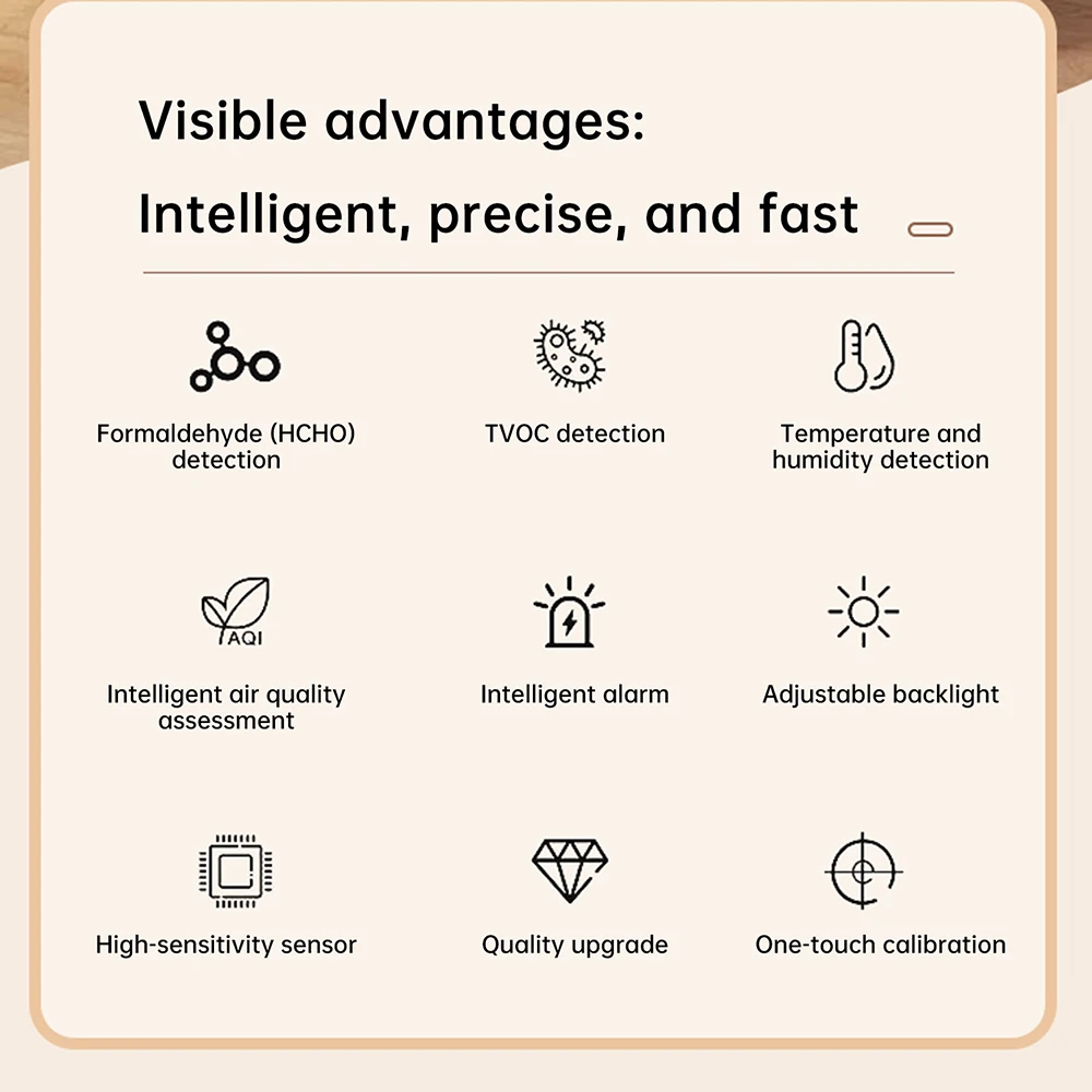 Tuya WiFi 10 en 1 Detector de calidad del aire Monitor de CO2 PM0.3 PM1.0 PM2.5 PM10 Detector de formaldehído medidor de temperatura y humedad - imagen 4