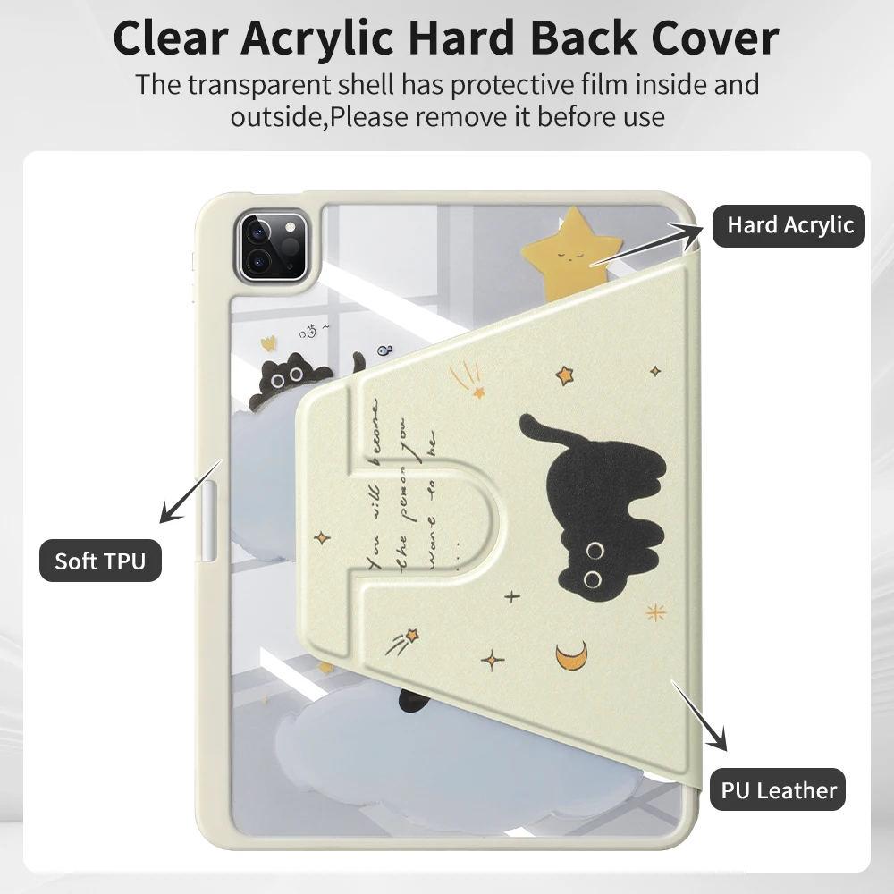 Para funda para ipad 2025, 11, A16, iPad de 10. a generación, pro11, 10,2, 7, 8, 9,a funda Air 7, 6, 4, 5, 10,9, 13 pulgadas, 11, 12,9, M5, M2, M3, M4, mini 7 - imagen 3