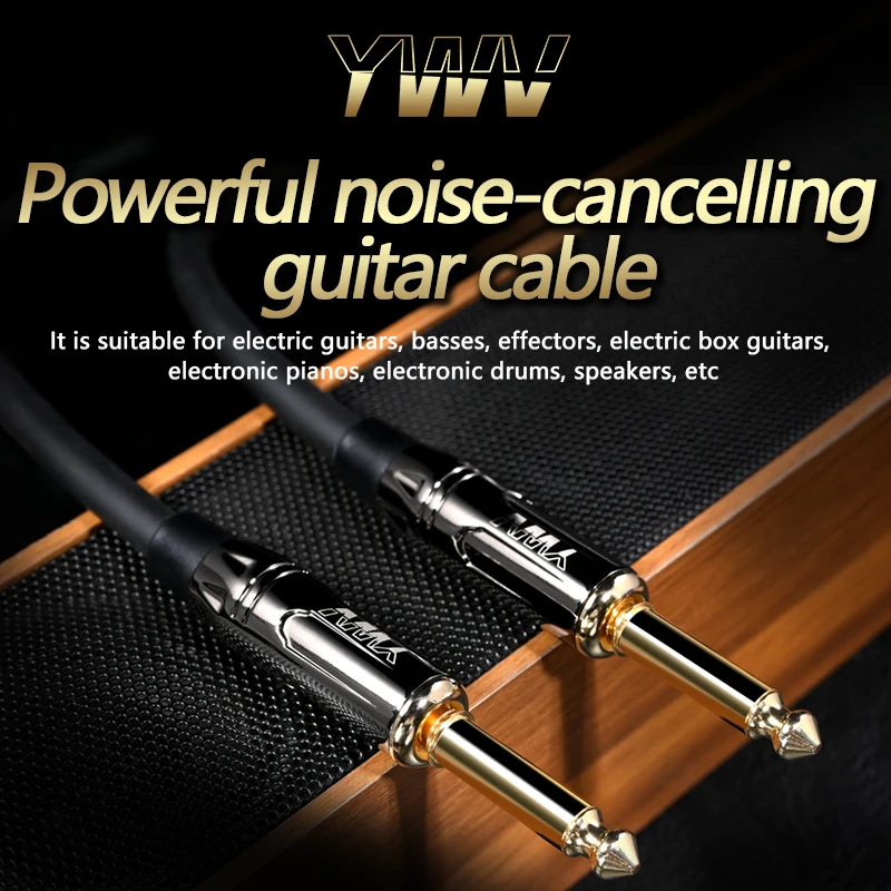 Cable de guitarra para piano electrónico, caja eléctrica para bajo, Cable de Audio para altavoz, conector de 6,35mm, línea de reducción de ruido para guitarra, Cable blindado - imagen 2