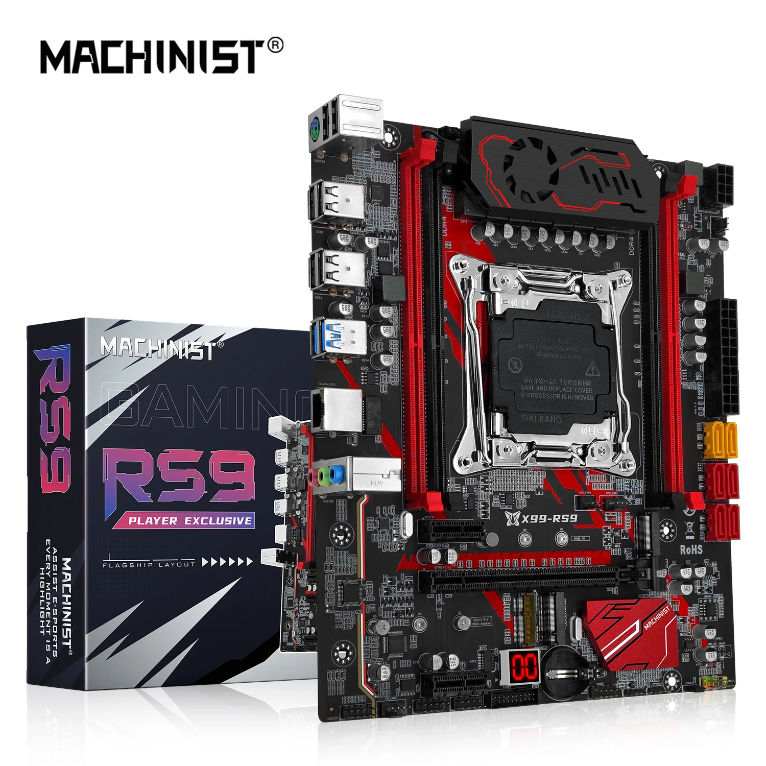 MACHINIST X99 RS9 placa base compatible con Intel LGA2011-3 Xeon E5 2650 2667 2680 V4 CPU DDR4 memoria RAM Dual NVME M.2 cuatro canales - imagen 2