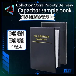 Kit de condensadores Libro de muestras de condensadores SMD 0201 0402 0603 0805 1206 Paquete surtido de chips 80/90/92 valores 25 50 piezas