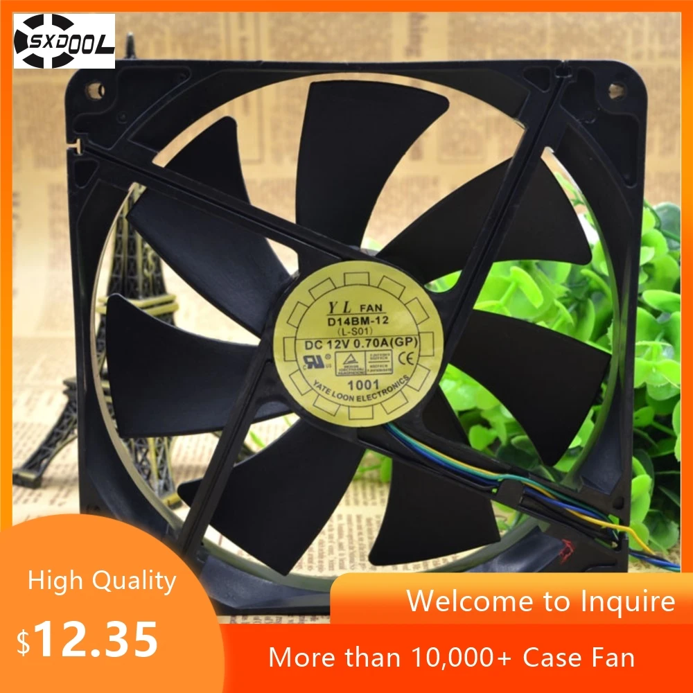 Ventilador de fuente de alimentación PSU 135 140mm 14025 14cm 12V 0.7A Doble rodamiento de bolas PWM Ventilador de refrigeración de energía D14BM-12 para sistemas de alto rendimiento - imagen 3