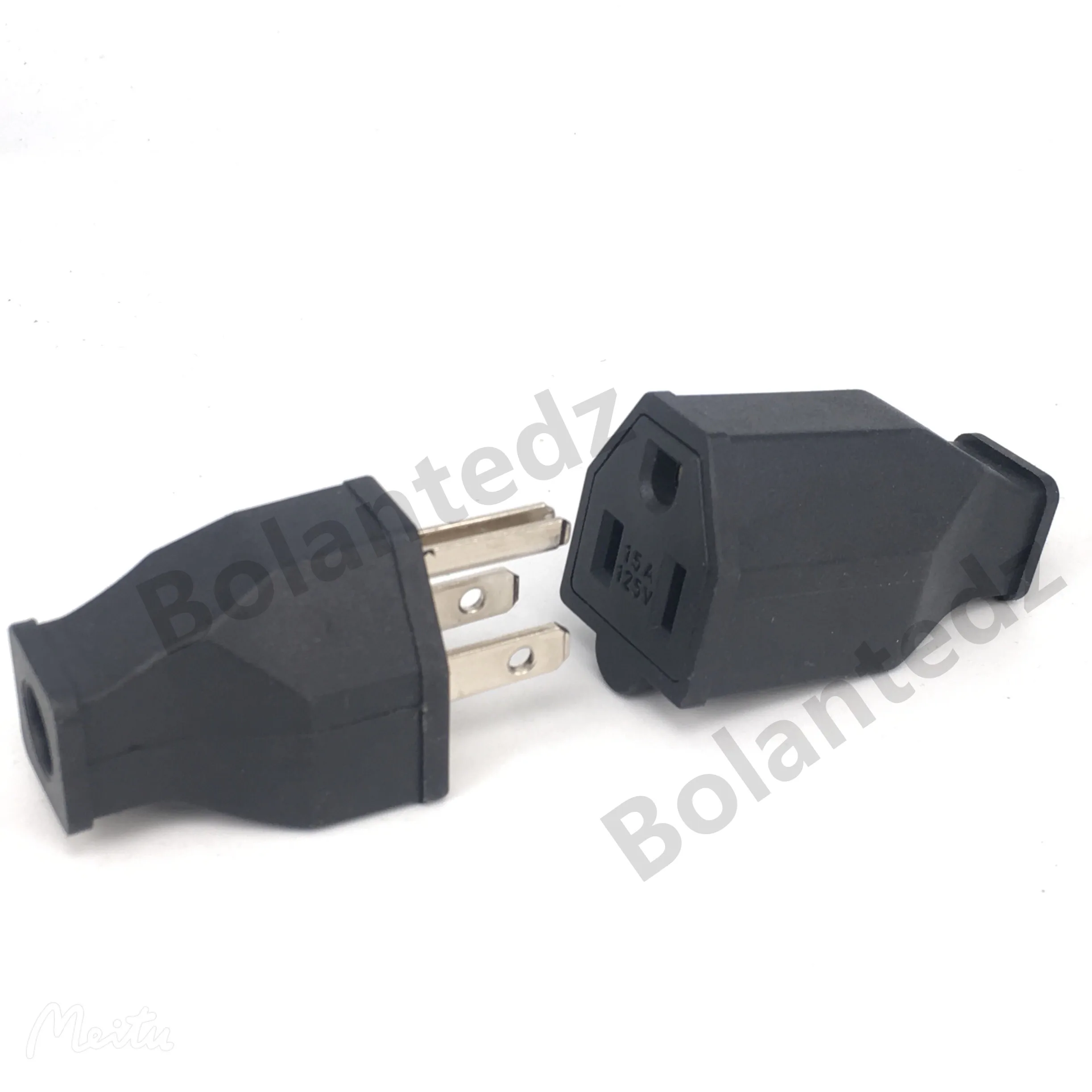 Negro 125v 15a Nema L5-15P L5-15R conector macho hembra de EE. UU. Toma de corriente triprong cableado receptáculo eléctrico enchufe de CA - imagen 4