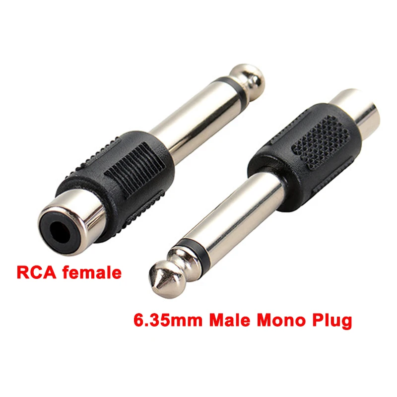 5/10 Uds conector hembra RCA a conector adaptador de Audio mono macho de 6,35mm 1/4 " - imagen 3