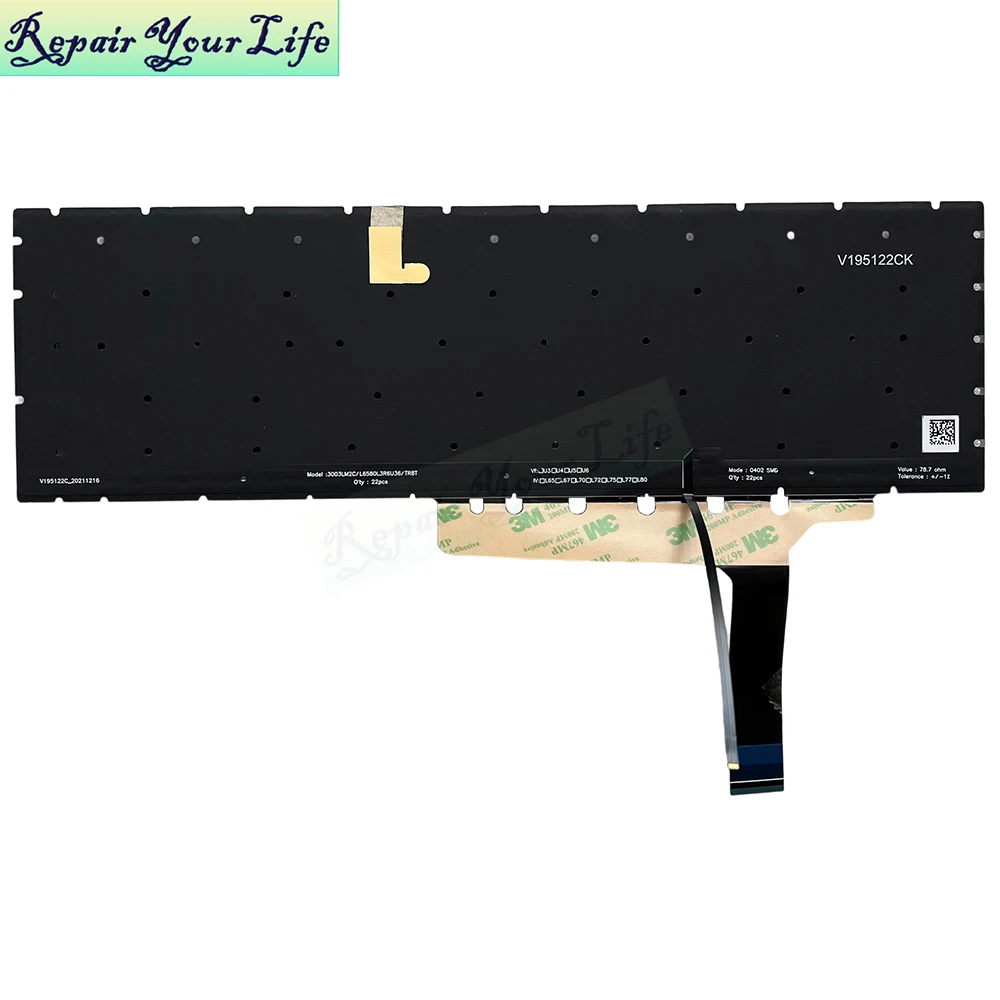 RU ruso árabe Turquía teclado retroiluminado para MSI GE76 Stealth GS76 Vector GP76 10UE 10UH 11UH MS-17K1 teclados para ordenador portátil para juegos - imagen 2