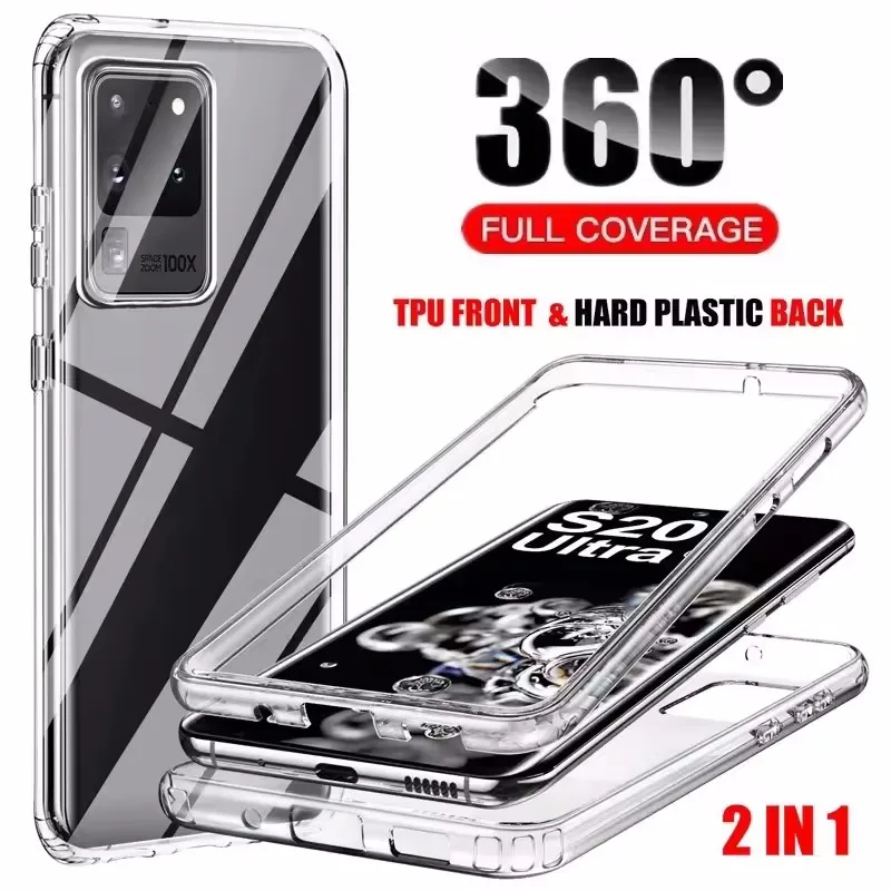 Para Samsung Galaxy A16 A15 A14 A13 A06 A05 A05S A55 A54 A53 A52 A56 A33 A34 A35 A36 A24 A25 360 Protector transparente funda de teléfono