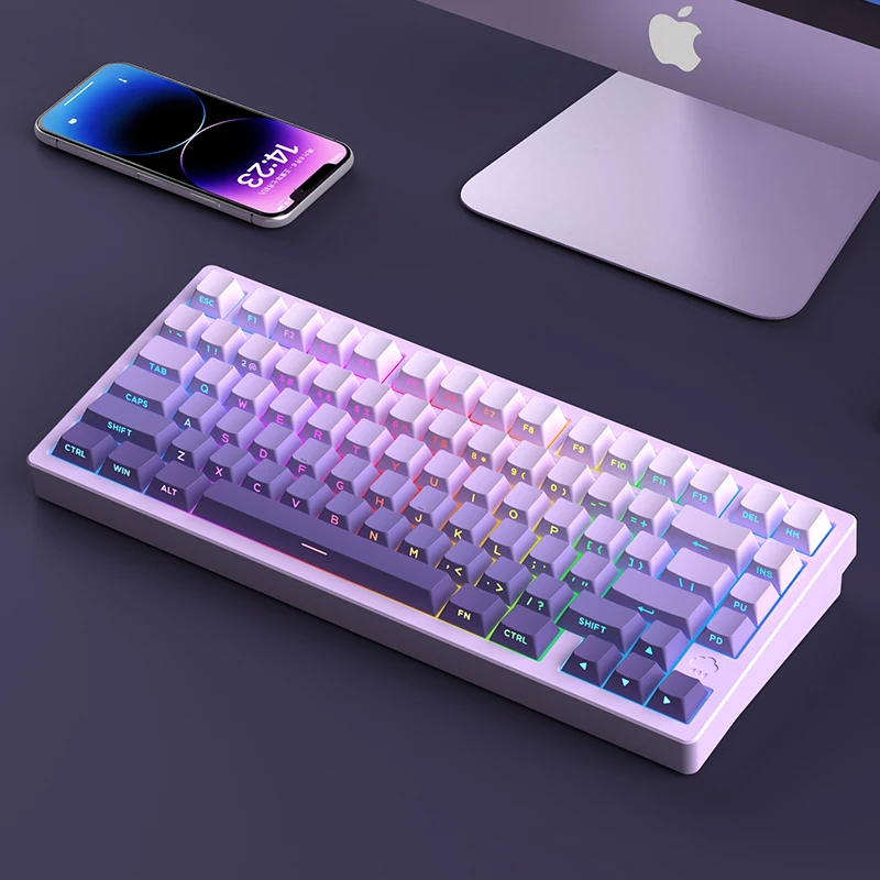 Wob-teclas de aluminio Rainy75, accesorio con gradiente PBT DYE SUB, perfil de cereza, para teclado Sugar65 LEOBOG Hi75 Hi8, 133 teclas - imagen 5