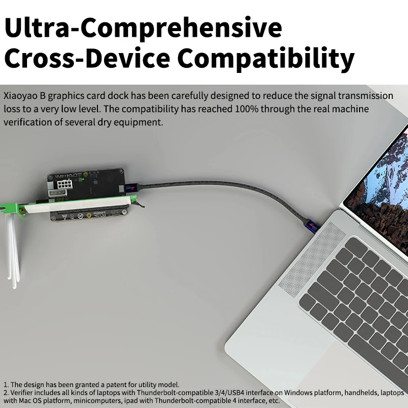 USB4 Thunderbolt4/3 GPU Dock compatible con RTX5090 RX7900 para tarjeta gráfica PCIe externa a portátil Win10/11 DC PD Power - imagen 3