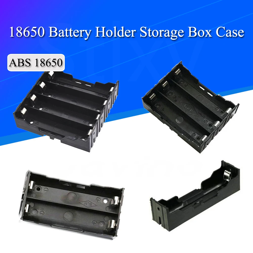 ABS 18650 fundas para banco de energía 1X 2X 3X 4X 18650 soporte para batería caja de almacenamiento 1 2 3 4 ranuras contenedor de baterías con Pin duro