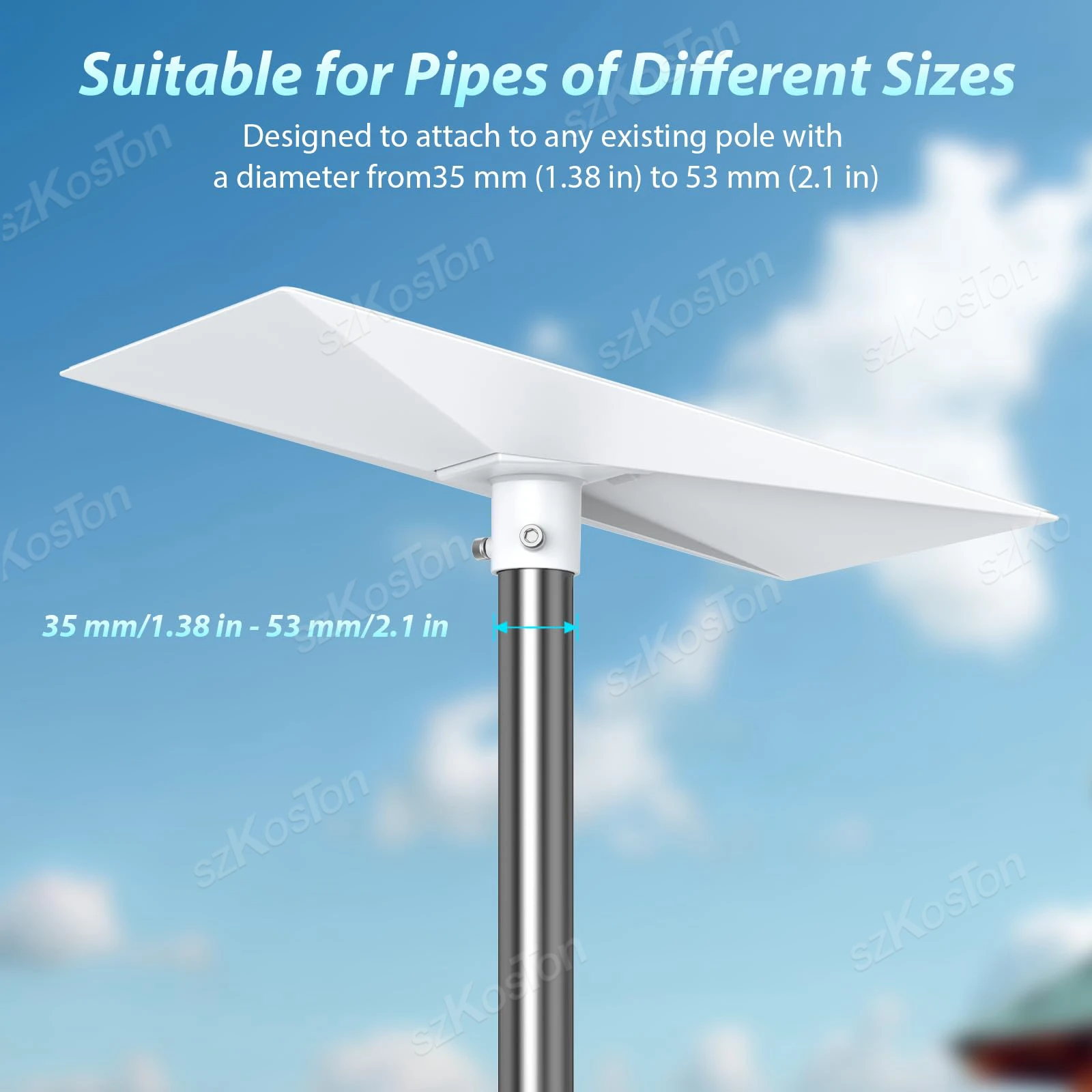 Adaptador de tubo Compatible con Starlink Gen 3 Kit de montaje en poste de antena estándar para adaptador de tubo Dishy de soporte Starlink V3 - imagen 4