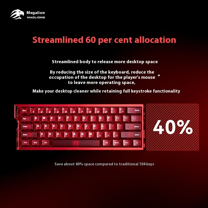 Nuevo teclado de eje magnético hueco MADLIONS MAD Light 60 HE para juegos y deportes electrónicos, el teclado de oficina es un valorante totalmente de aluminio - imagen 5