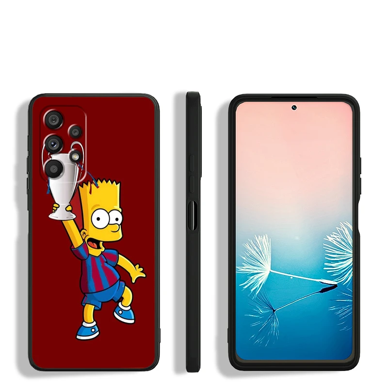 Dibujos Animados populares de Los Simpsons para Samsung, A53, A52, A33, A32, A51, A71, A21S, A13, A73, A55, A22, A23, A35, A72, A54, A12, 5G, parte trasera negra - imagen 4