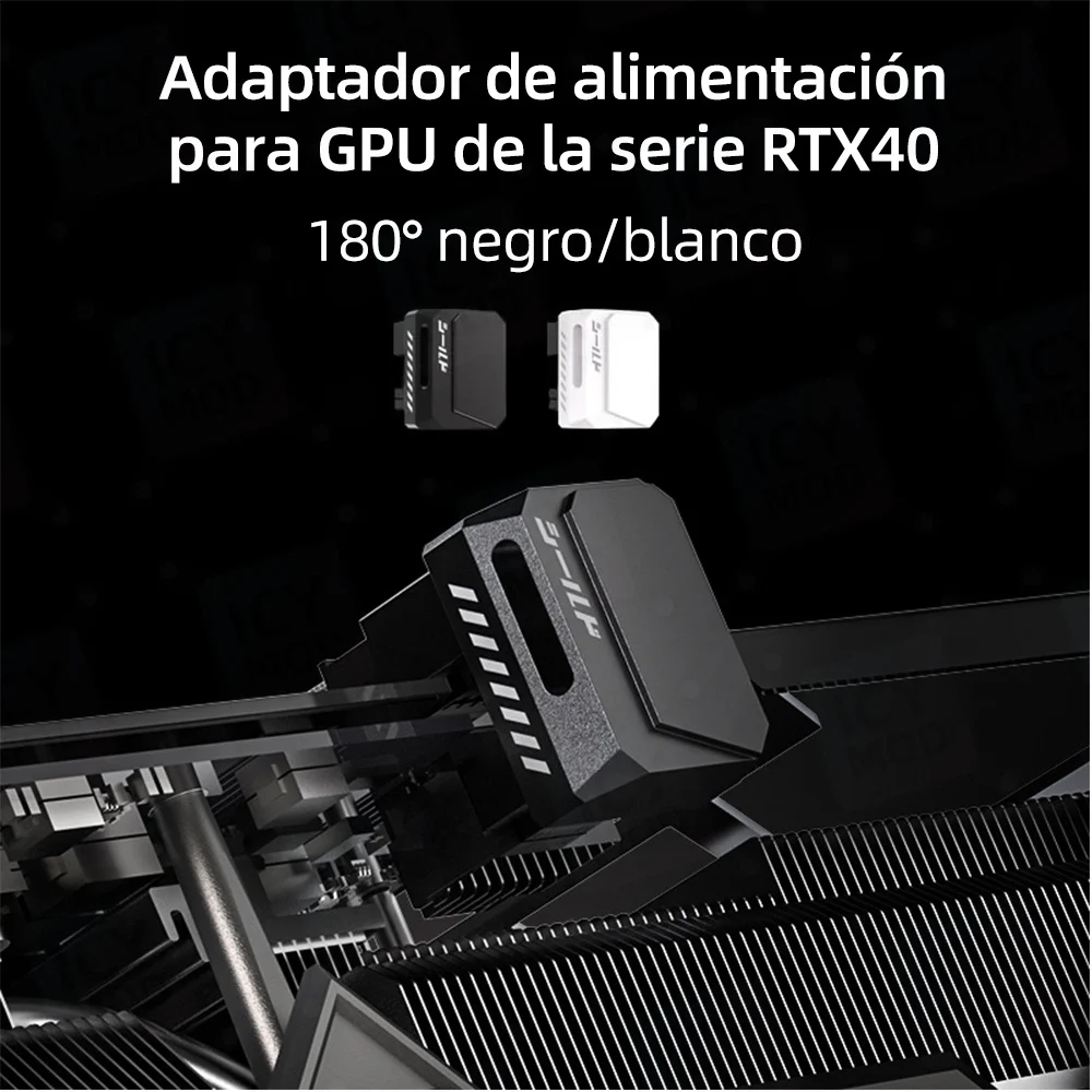 Convertidor de tarjeta gráfica de 16 Pines, adaptador de 180 grados PCIe 5,0 GPU negro/blanco para RTX Geforce 4090 4080 4070, fácil de instalar - imagen 3