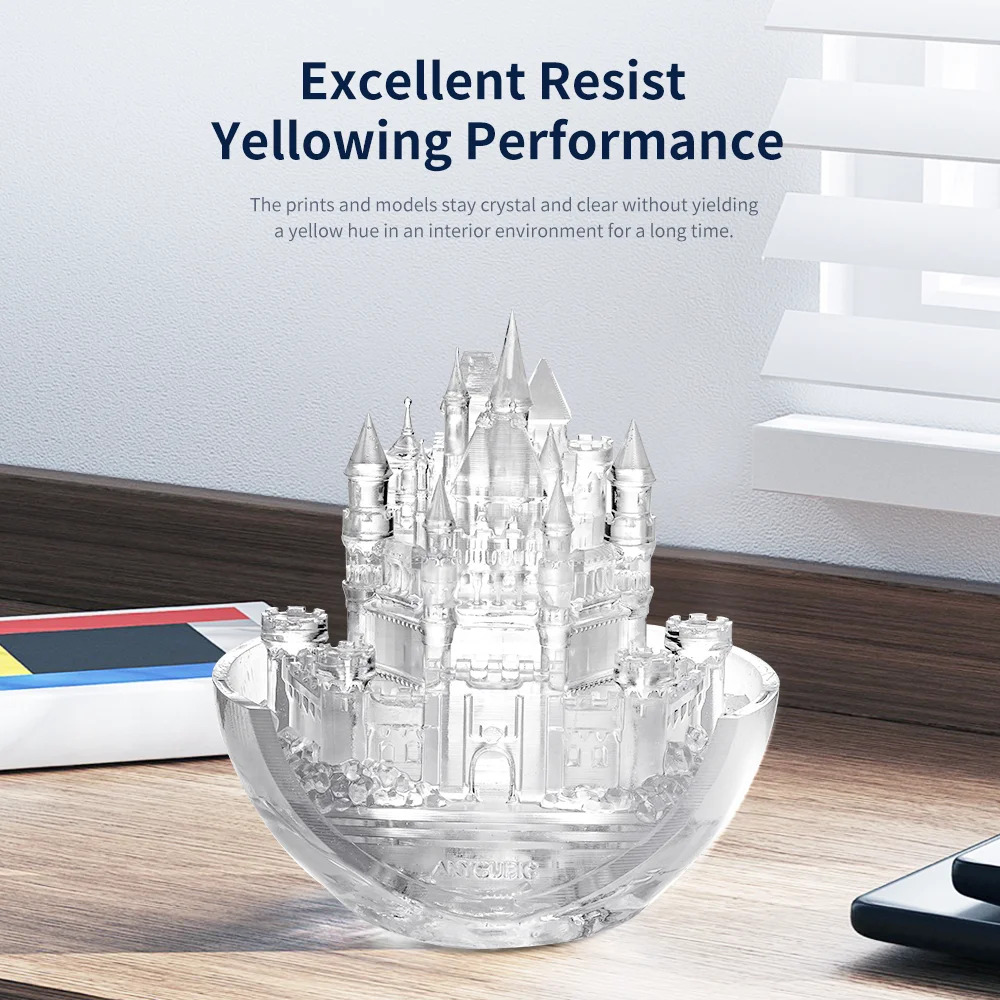 Compre 2 y llévese 1 gratis ANYCUBIC-resina UV de alta transparencia, fotopolímero de 405nm, claridad duradera para fotones MONO X, materiales transparentes de impresión 3d - imagen 4