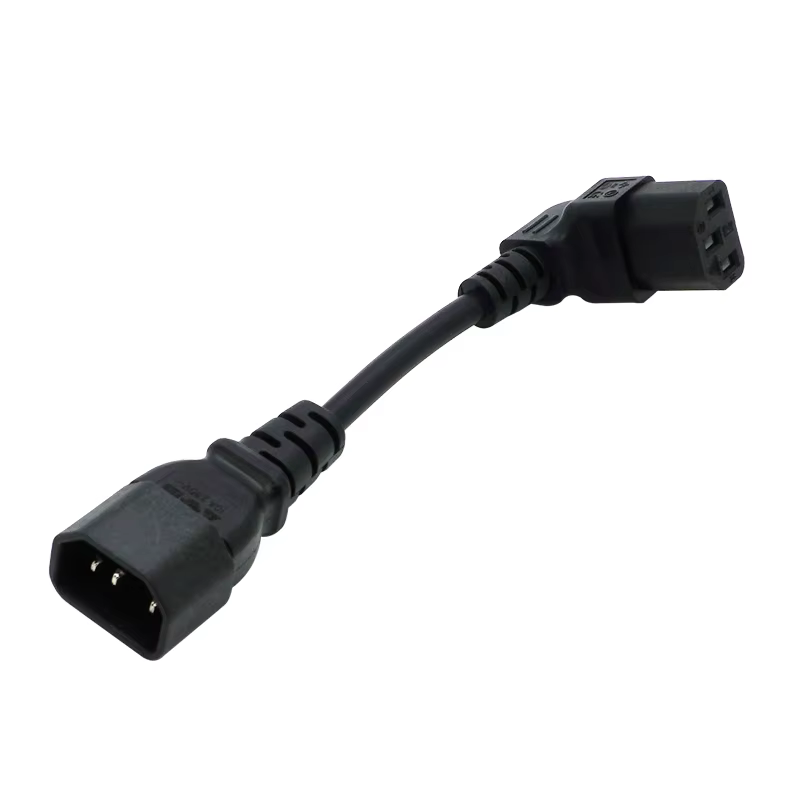 Cable Extensión Alimentación IEC C14 Macho a C13 Hembra – 15 cm 90° - imagen 3